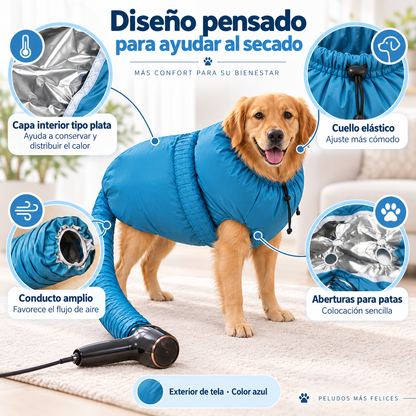Detalles de diseño de la bolsa de secado BrisaPaw